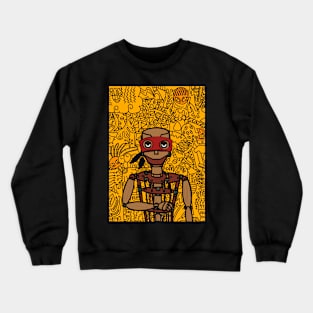 Unique Digital Collectible - Character with PuppetMask, Eye Color, and Painted Skin on TeePublic Crewneck Sweatshirt